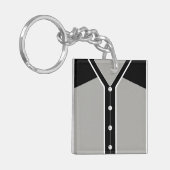 Name & Nummer Jersey Keyring, Baseball Softball Schlüsselanhänger (Vorderseite links)