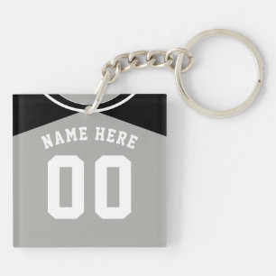 Name & Nummer Jersey Keyring, Baseball Softball Schlüsselanhänger