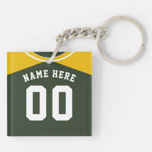 Name & Nummer Jersey Keyring, Baseball Softball Schlüsselanhänger