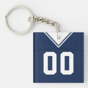 Name & Nummer Jersey Keyring, Football LAX Schlüsselanhänger