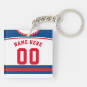 Name & Nummer Jersey Keyring, Hockey Lacrosse Schlüsselanhänger (Rückseite)