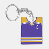 Name & Nummer Jersey Keyring, Hockey Lacrosse Schlüsselanhänger (Vorderseite links)