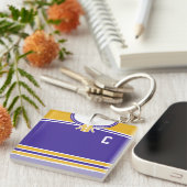 Name & Nummer Jersey Keyring, Hockey Lacrosse Schlüsselanhänger (Vorderseite rechts)