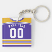 Name & Nummer Jersey Keyring, Hockey Lacrosse Schlüsselanhänger (Rückseite)