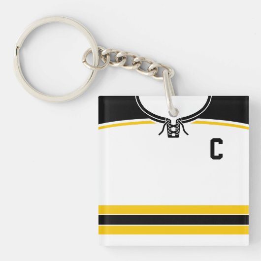 Name & Nummer Jersey Keyring, Hockey Lacrosse Schlüsselanhänger (Vorderseite)