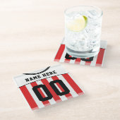 Name & Nummer Jersey Untersetzer, Fußball Glasuntersetzer (Schrägansicht)
