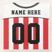 Name & Nummer Jersey Untersetzer, Fußball Glasuntersetzer (Vorderseite)