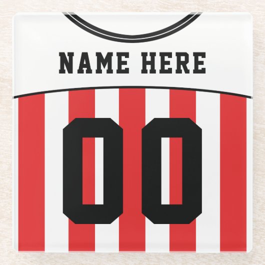 Name & Nummer Jersey Untersetzer, Fußball Glasuntersetzer (Vorderseite)