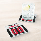 Name & Nummer Jersey Untersetzer, Fußball Glasuntersetzer (Schrägansicht)