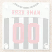 Name & Nummer Jersey Untersetzer, Fußball Glasuntersetzer (Rückseite)