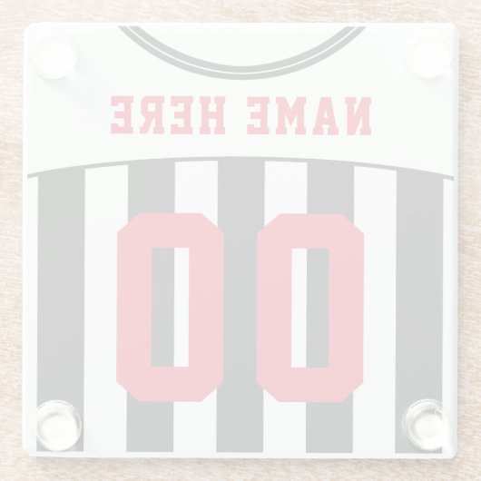 Name & Nummer Jersey Untersetzer, Fußball Glasuntersetzer (Rückseite)