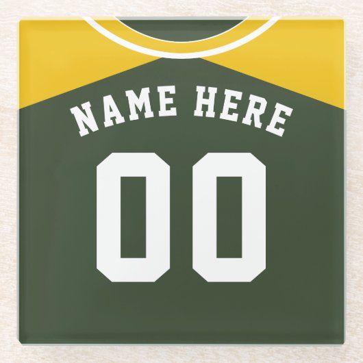 Name & Nummer Jersey Untersetzer, Softball, Baseba Glasuntersetzer (Vorderseite)