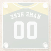 Name & Nummer Jersey Untersetzer, Softball, Baseba Glasuntersetzer (Rückseite)