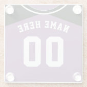 Name & Nummer Jersey Untersetzer, Softball, Baseba Glasuntersetzer (Rückseite)