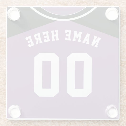 Name & Nummer Jersey Untersetzer, Softball, Baseba Glasuntersetzer (Rückseite)