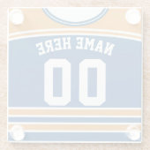 Name & Nummer Orange & Blue Hockey Jersey Glasuntersetzer (Rückseite)