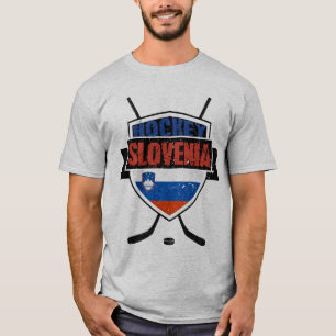 Name & Nummer Print Slowenischer Eishockey-T - Shi T-Shirt