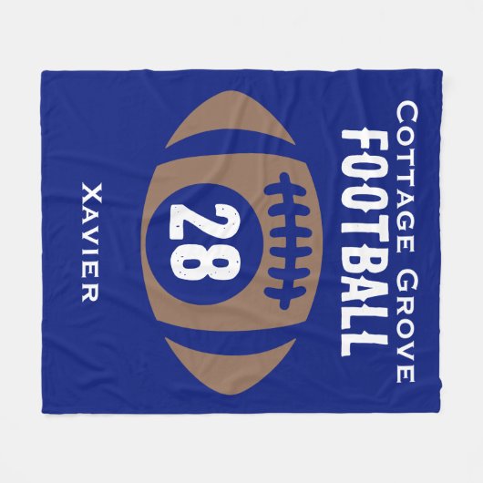 Name, Nummer, Schule Fleecedecke (Vorderseite (Horizontal))