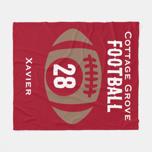 Name, Nummer, Schule Fleecedecke (Vorderseite (Horizontal))