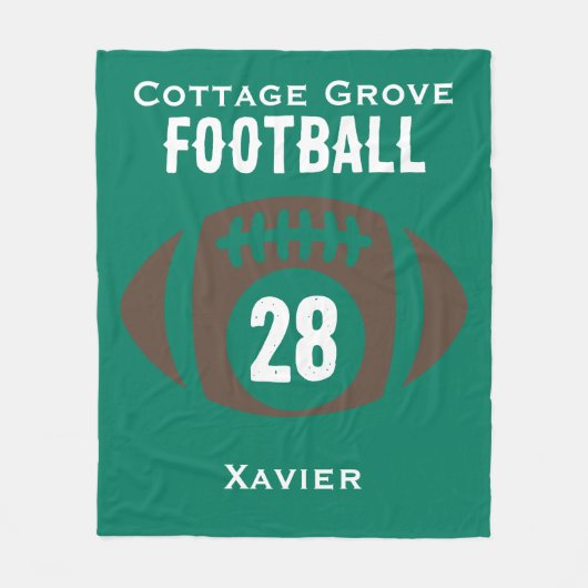 Name, Nummer, Schule Fleecedecke (Vorderseite)