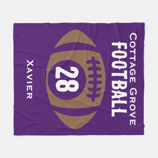 Name, Nummer, Schule Fleecedecke (Vorderseite (Horizontal))