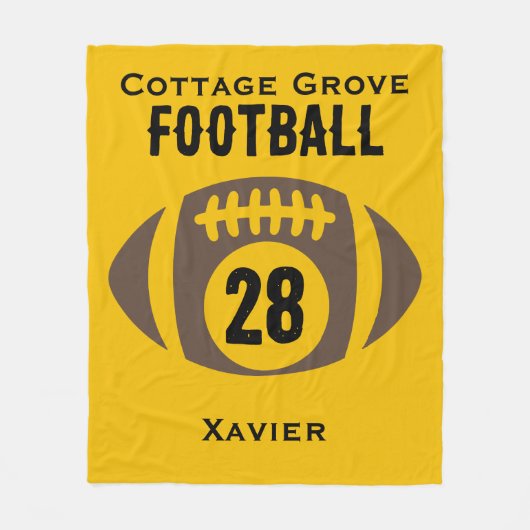 Name, Nummer, Schule Fleecedecke (Vorderseite)