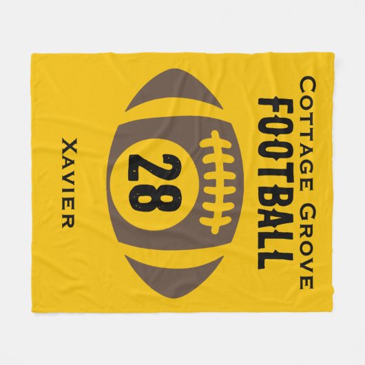 Name, Nummer, Schule Fleecedecke (Vorderseite (Horizontal))