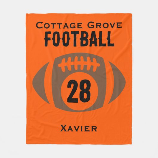 Name, Nummer, Schule Fleecedecke (Vorderseite)