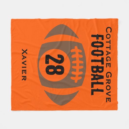 Name, Nummer, Schule Fleecedecke (Vorderseite (Horizontal))