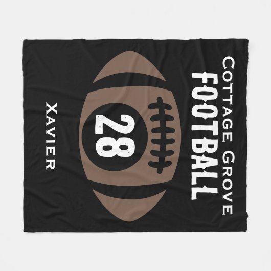 Name, Nummer, Schule Fleecedecke (Vorderseite (Horizontal))