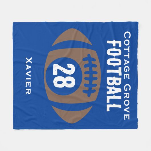 Name, Nummer, Schule Fleecedecke (Vorderseite (Horizontal))