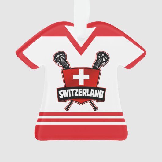 Name & Nummer Schweiz Lacrosse Ornament (Vorderseite)