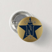 Name Nummer Star Navy Blue und Gold Veteran Button (Vorne & Hinten)