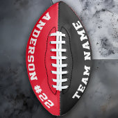 Name, Nummer und Farbe des Teams und Spielers Football