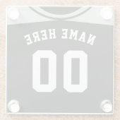 Name & Nummer Untersetzer, Graue Baseball-Software Glasuntersetzer (Rückseite)