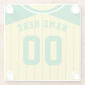 Name & Nummer Untersetzer Grüner Pinstrichstoff Ba (Rückseite)