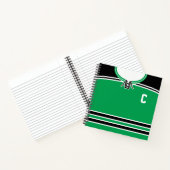 Name & Nummer von Green & Black Hockey Jersey Notizbuch (Innenseite)