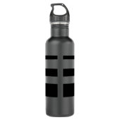 Name oder Anfangsbuchstaben und moderne Webstreife Trinkflasche (Rückseite)