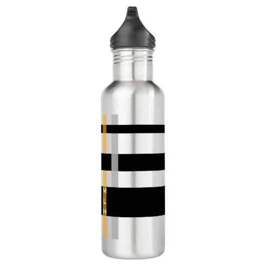 Name oder Anfangsbuchstaben und moderne Webstreife Trinkflasche (Rechts)