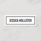 Name oder Firmenname | Moderne schwarze Grenze Mini Visitenkarte (Vorderseite)