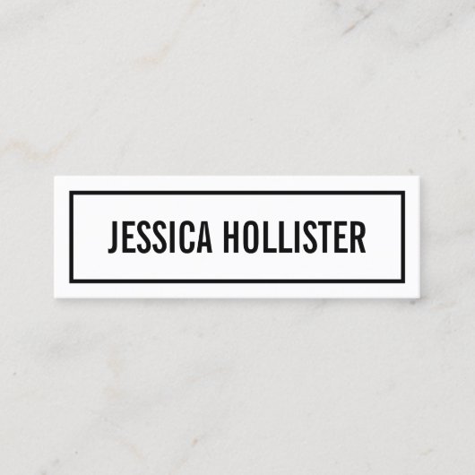 Name oder Firmenname | Moderne schwarze Grenze Mini Visitenkarte (Vorderseite)