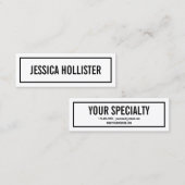 Name oder Firmenname | Moderne schwarze Grenze Mini Visitenkarte (Vorne/Hinten)