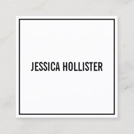Name oder Firmenname | Moderne schwarze Grenze Quadratische Visitenkarte