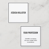 Name oder Firmenname | Moderne schwarze Grenze Quadratische Visitenkarte (Vorne/Hinten)