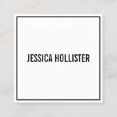 Name oder Firmenname | Moderne schwarze Grenze Quadratische Visitenkarte (Vorderseite)