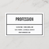 Name oder Firmenname | Moderne schwarze Grenze Visitenkarte (Rückseite)