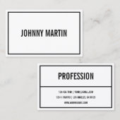 Name oder Firmenname | Moderne schwarze Grenze Visitenkarte (Vorne/Hinten)