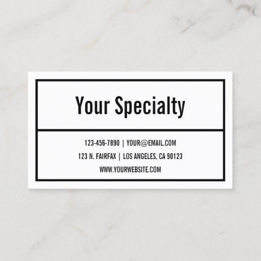 Name oder Firmenname | Moderne schwarze Grenze Visitenkarte (Rückseite)