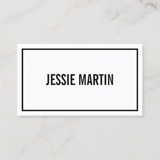 Name oder Firmenname | Moderne schwarze Grenze Visitenkarte (Vorderseite)