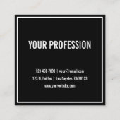 Name oder Firmenname | Moderne weiße Grenze Quadratische Visitenkarte (Rückseite)